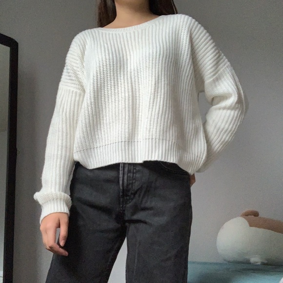 Cropped knit sweater - Picture 1 of 5